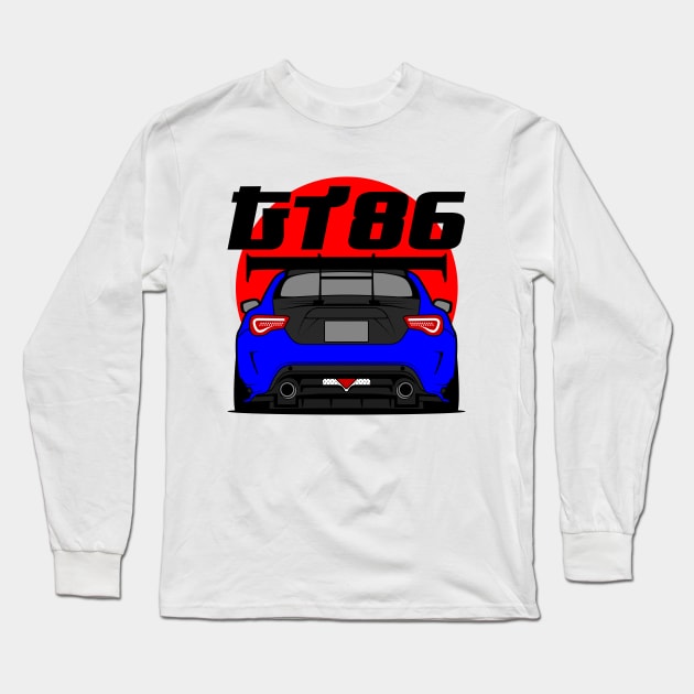 Tuned GT86 Rear Blue Long Sleeve T-Shirt by GoldenTuners